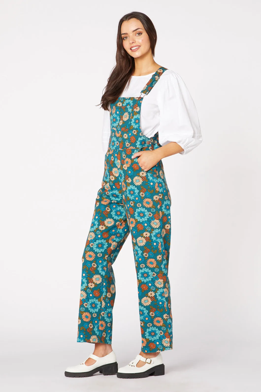 Lindy70S Floral Drill Overall