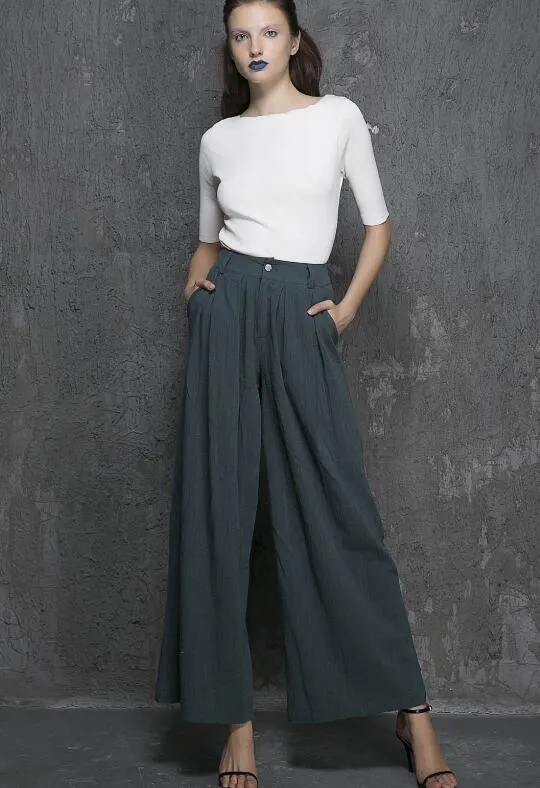 Linen pants woman, Blue palazzo pants, blue linen pants, Wide leg pants women, palazzo pants 1924