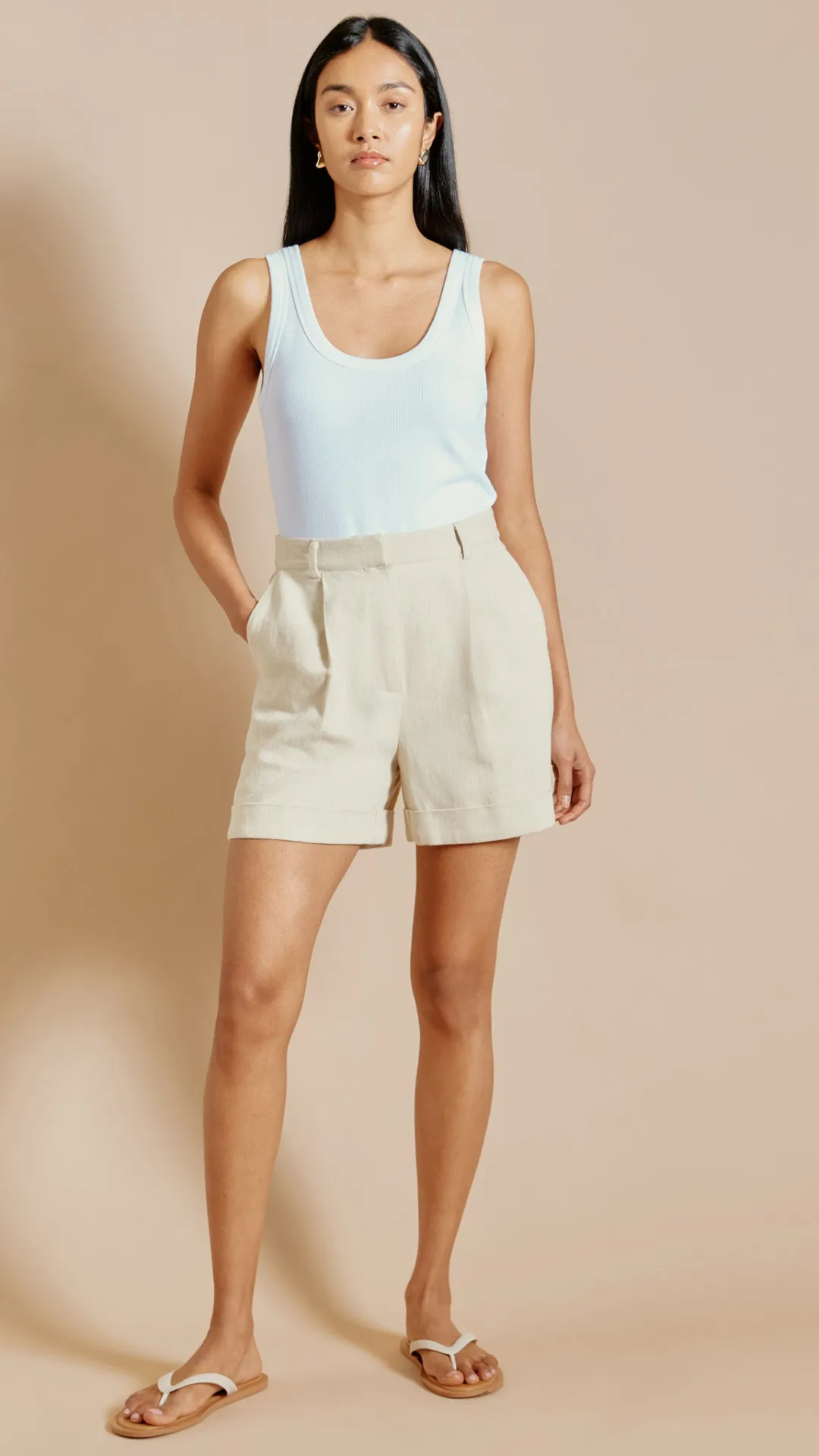 Linen Twill Shorts by Albaray