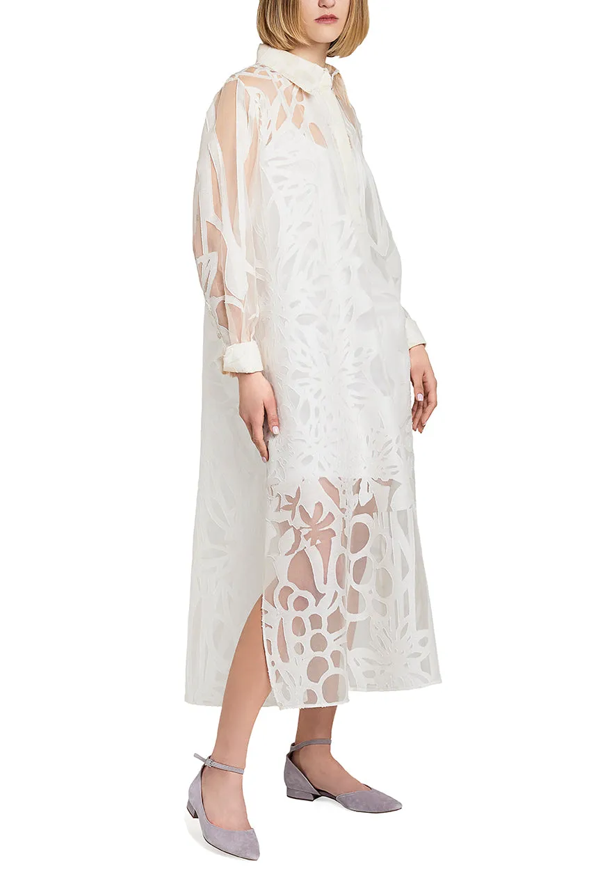 Long Silk Shirt Dress