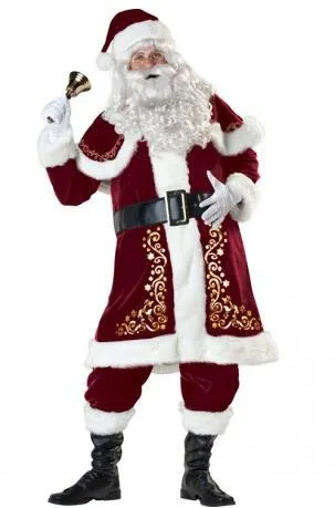 M-XXXXL plus Size Men's Christmas Clothing High-End Santa Claus Clothing Printing Christmas Clothes Set