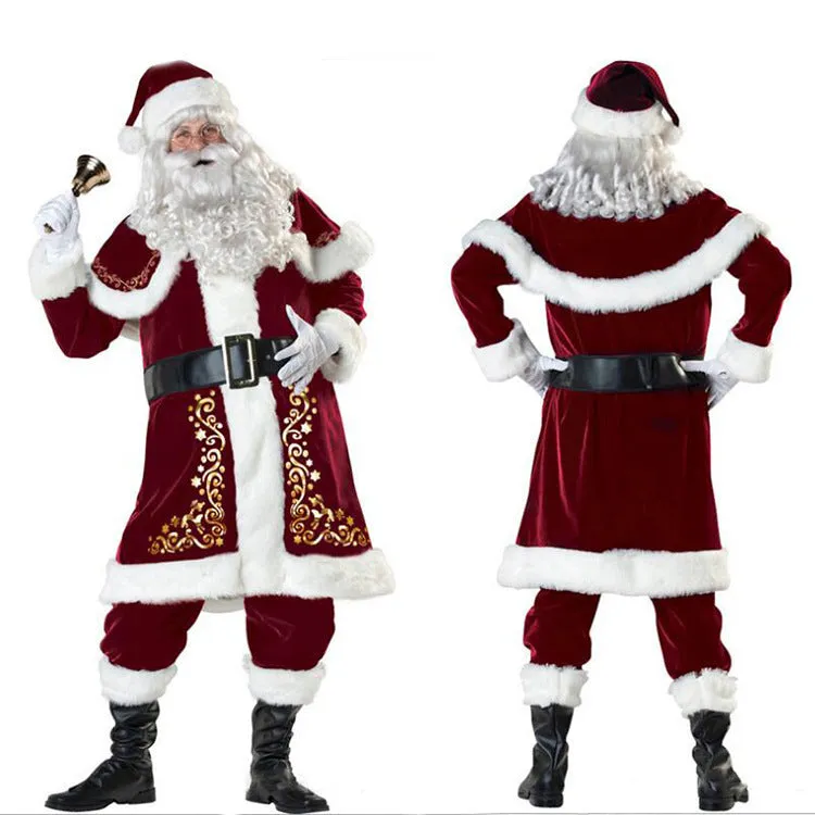 M-XXXXL plus Size Men's Christmas Clothing High-End Santa Claus Clothing Printing Christmas Clothes Set