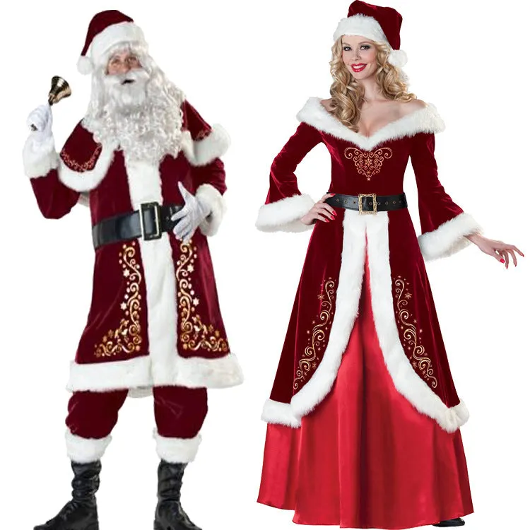 M-XXXXL plus Size Men's Christmas Clothing High-End Santa Claus Clothing Printing Christmas Clothes Set