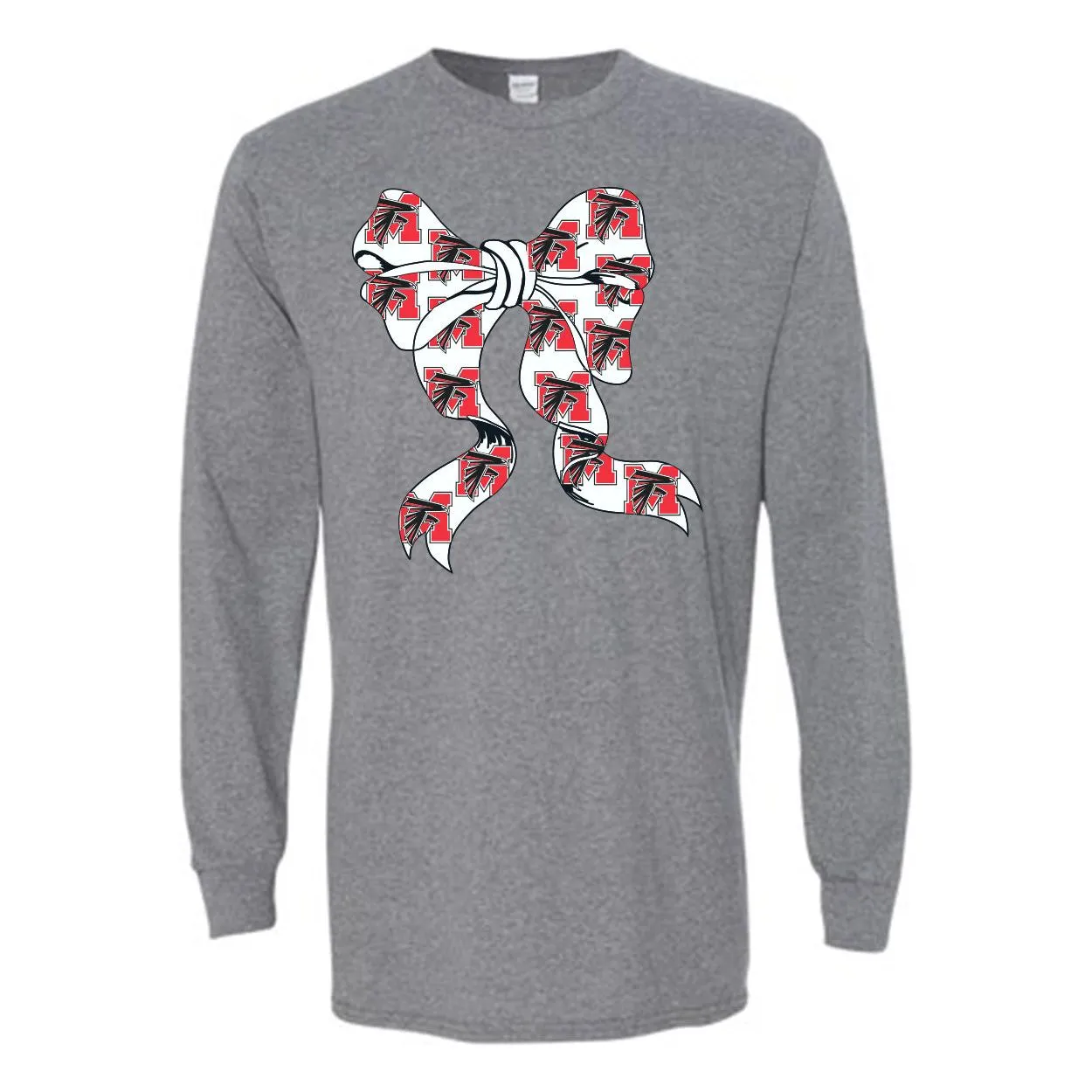 Mann Falcons - Bow Mascot Long Sleeve T-Shirt