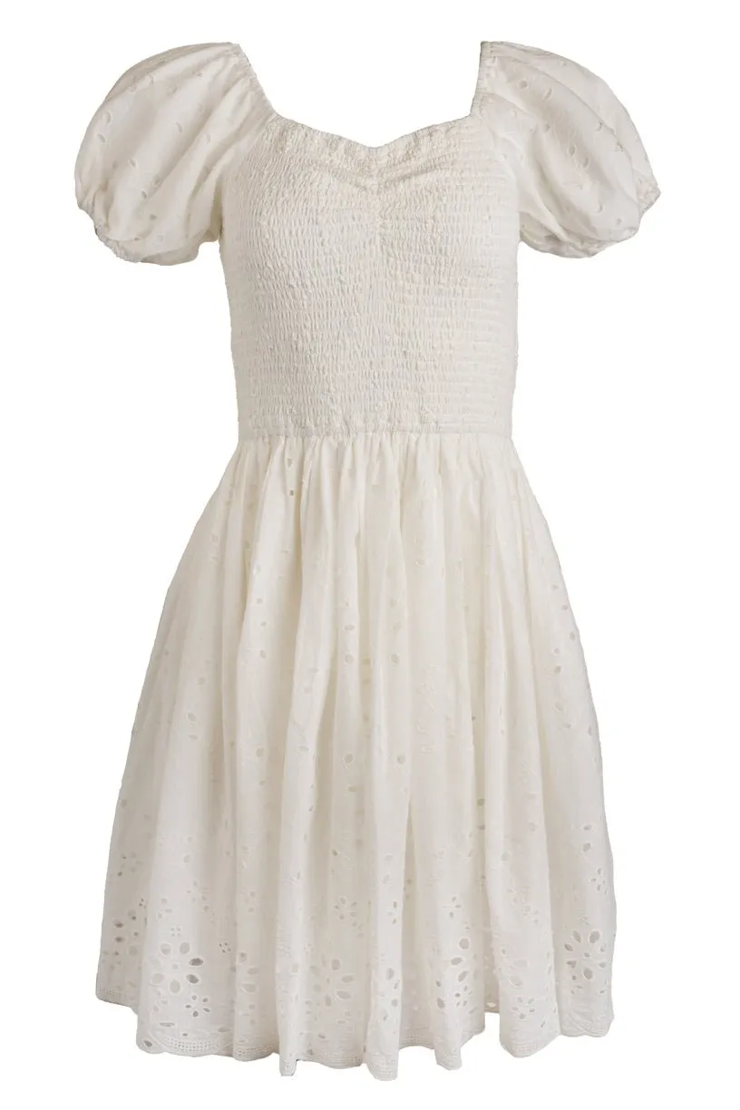 Marigold Dress in White Eyelet - FINAL SALE