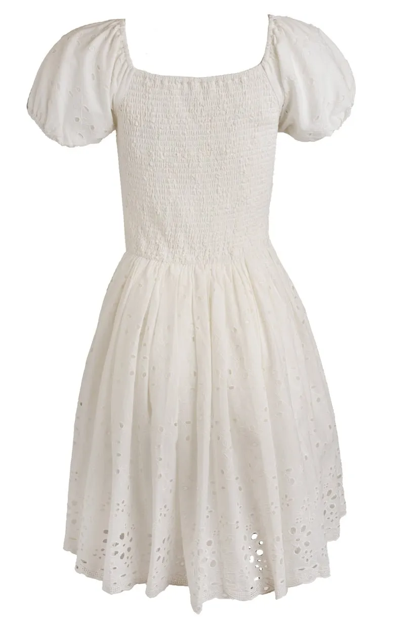 Marigold Dress in White Eyelet - FINAL SALE