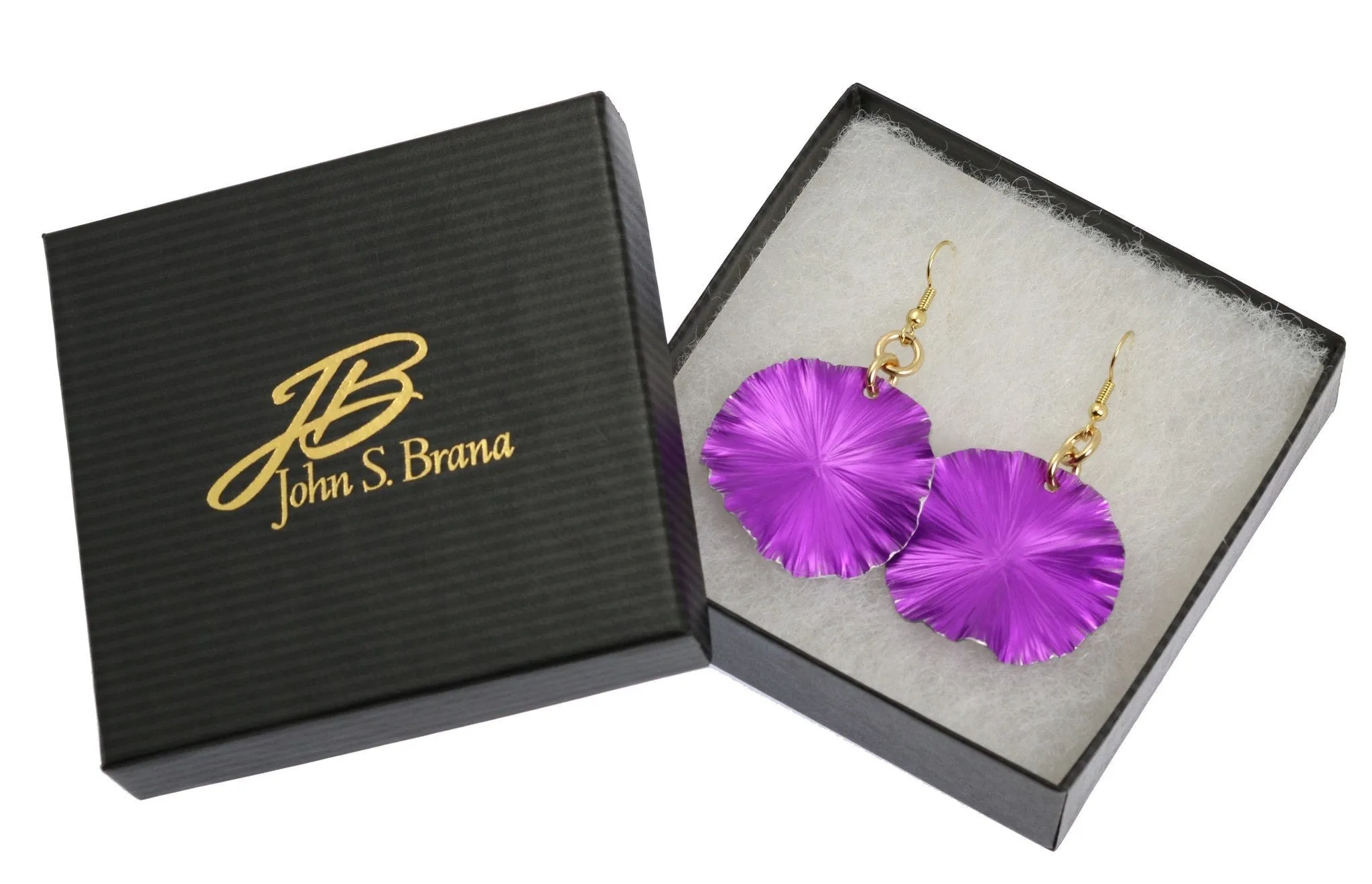 Medium Violet Anodized Aluminum Lily Pad Earrings