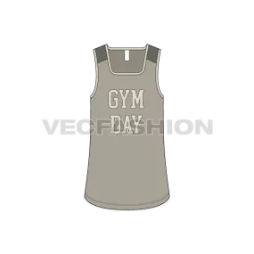 Mens Deep Square Neck Gym Tank