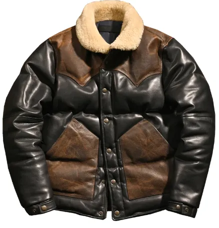 Men's Genuine Sheepskin Leather Motorcycle Jacket