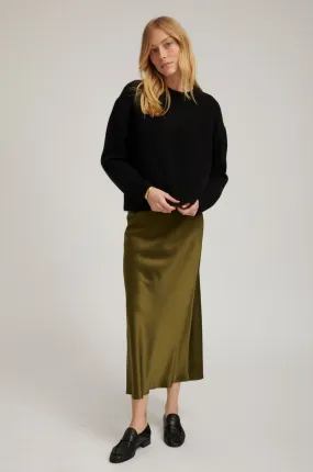 Moss Silk Bias Maxi Skirt