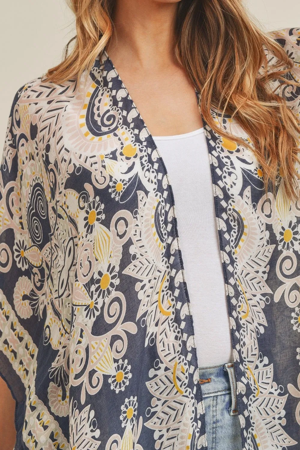 MS0214 Bohemian Pattern Summer Beach Kimono