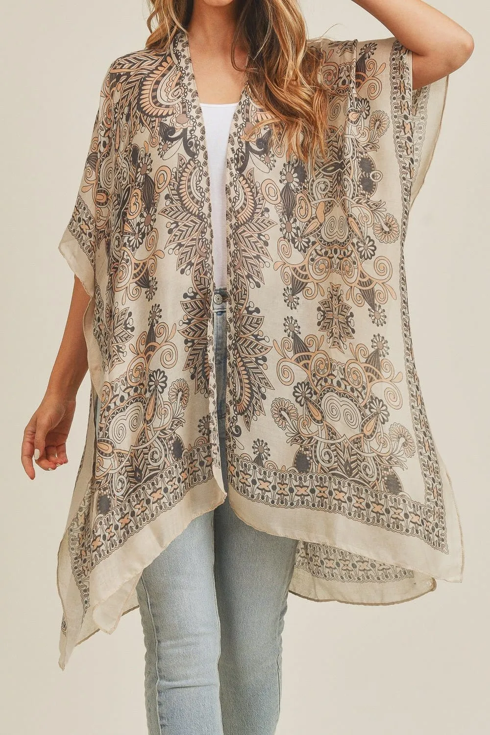 MS0214 Bohemian Pattern Summer Beach Kimono