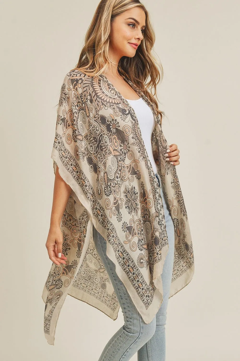 MS0214 Bohemian Pattern Summer Beach Kimono