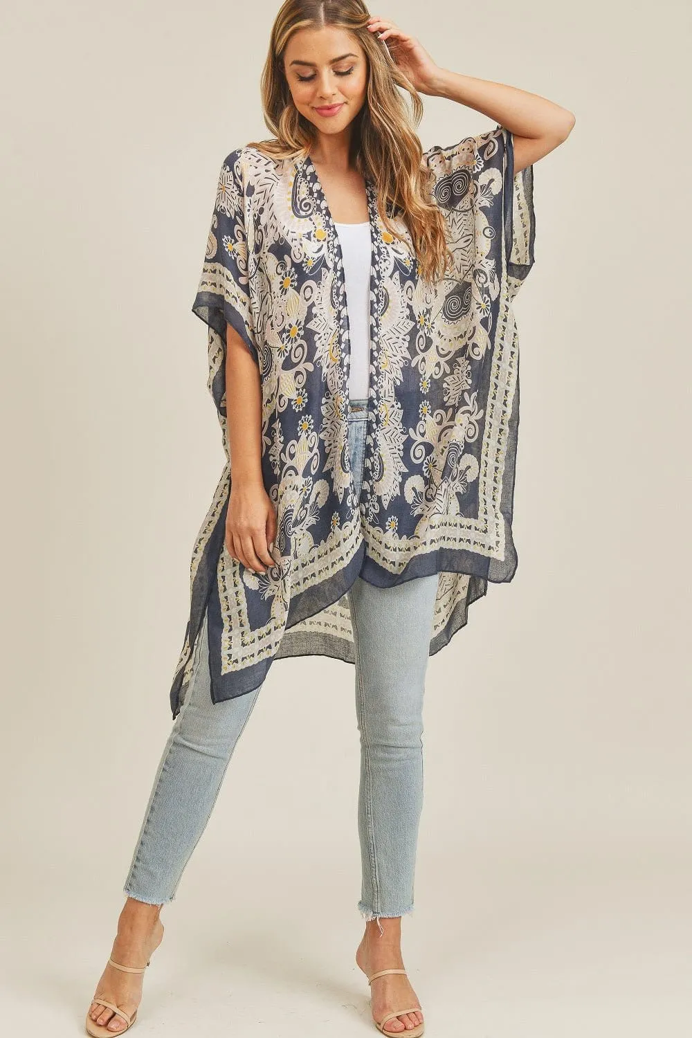 MS0214 Bohemian Pattern Summer Beach Kimono