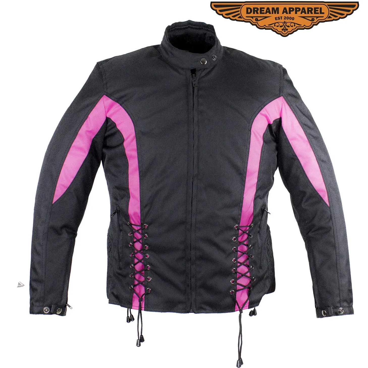 New Black & Pink Textile Racing Jacket