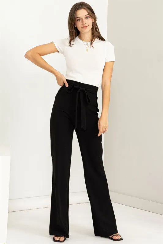 New Found Favorite High Waisted Tie Front Flared Pants