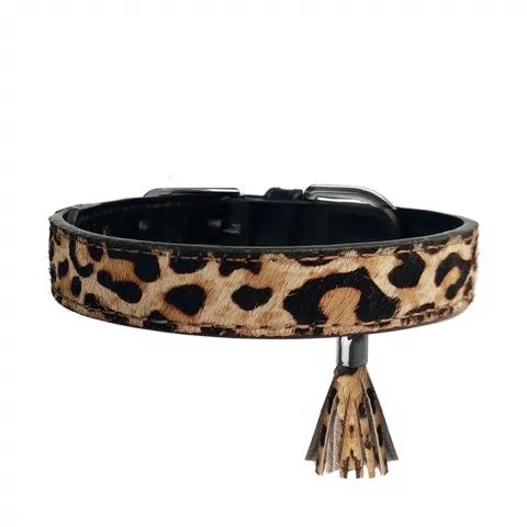 ocelot leopard collar with tassel