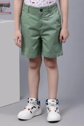 One Friday Kids Boys Green Cotton Shorts