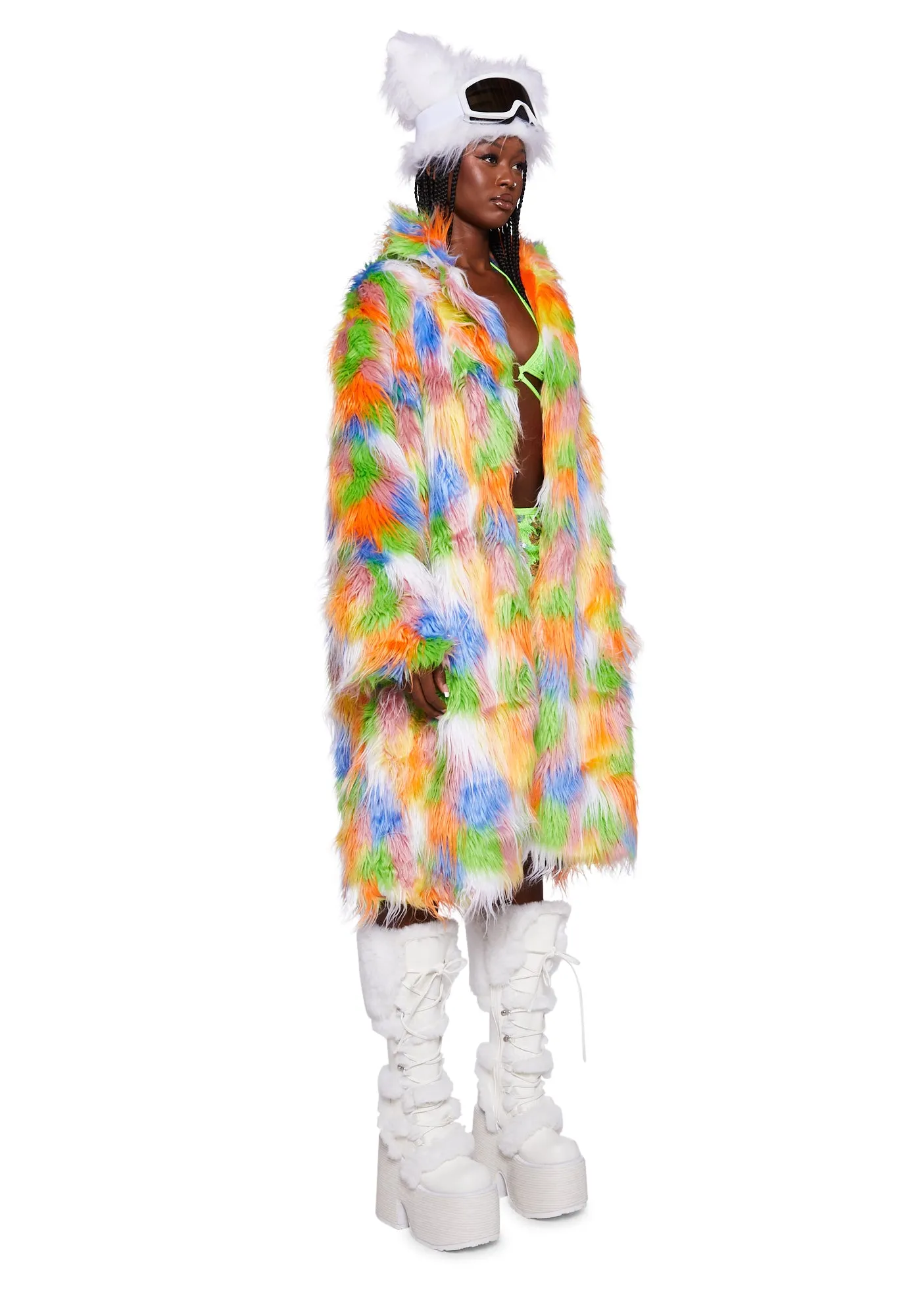 Orange Soda Faux Fur Coat