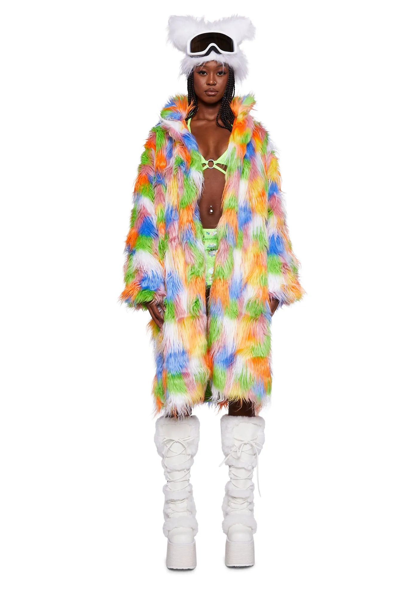 Orange Soda Faux Fur Coat