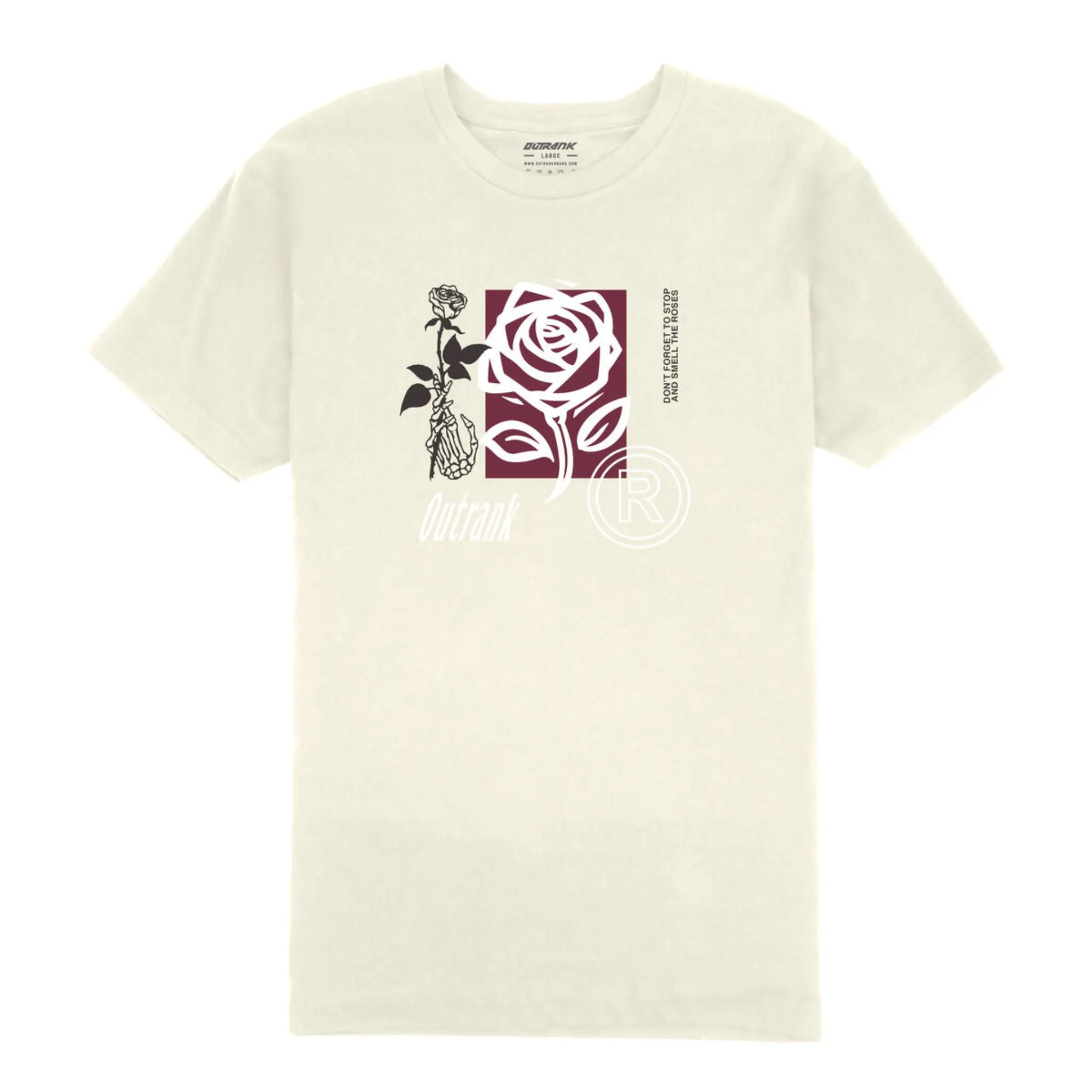 Outrank Smell The Roses T-Shirt (Vintage White)