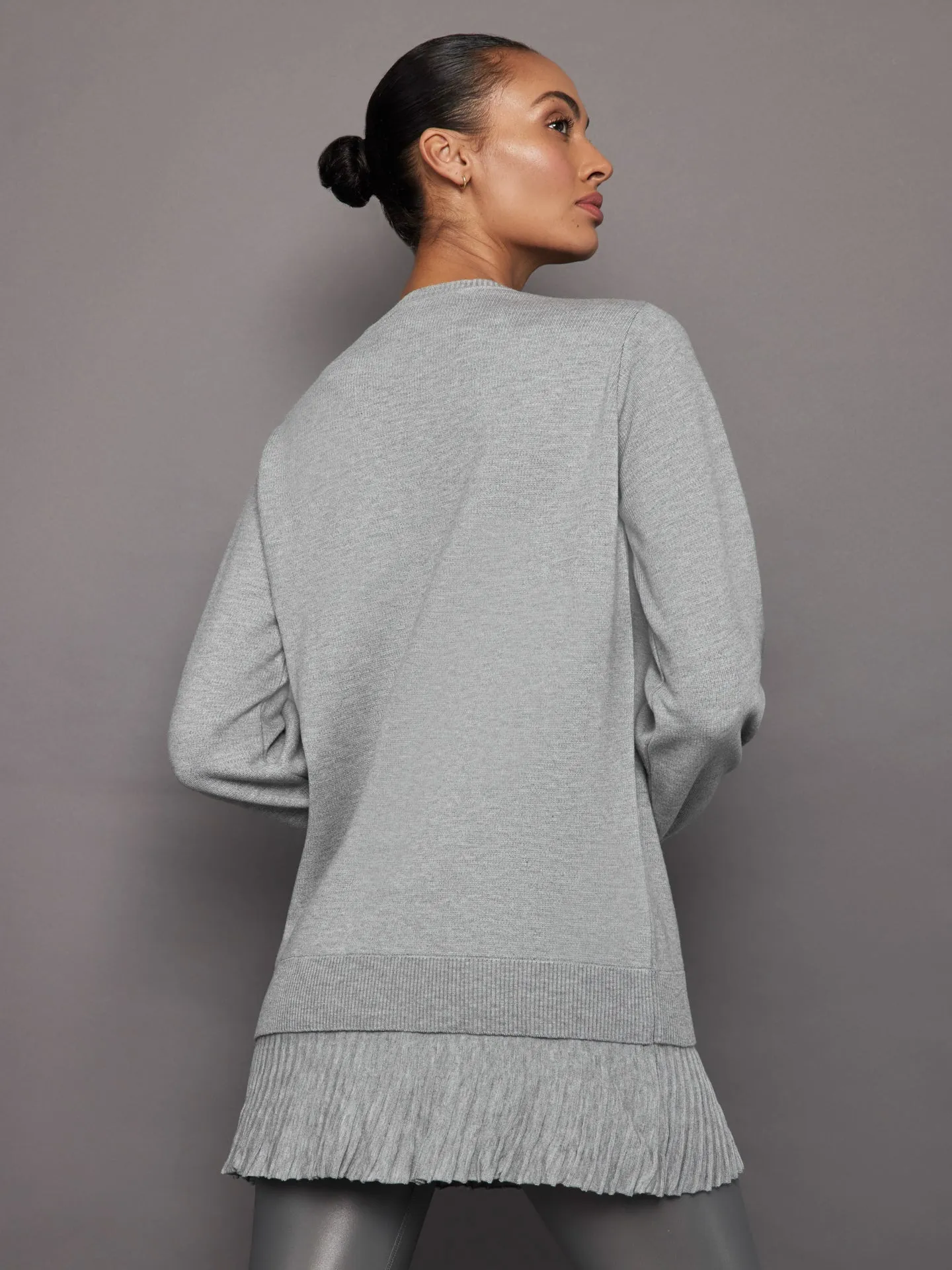 Pallas Pleated Sweatshirt Dress - Grey