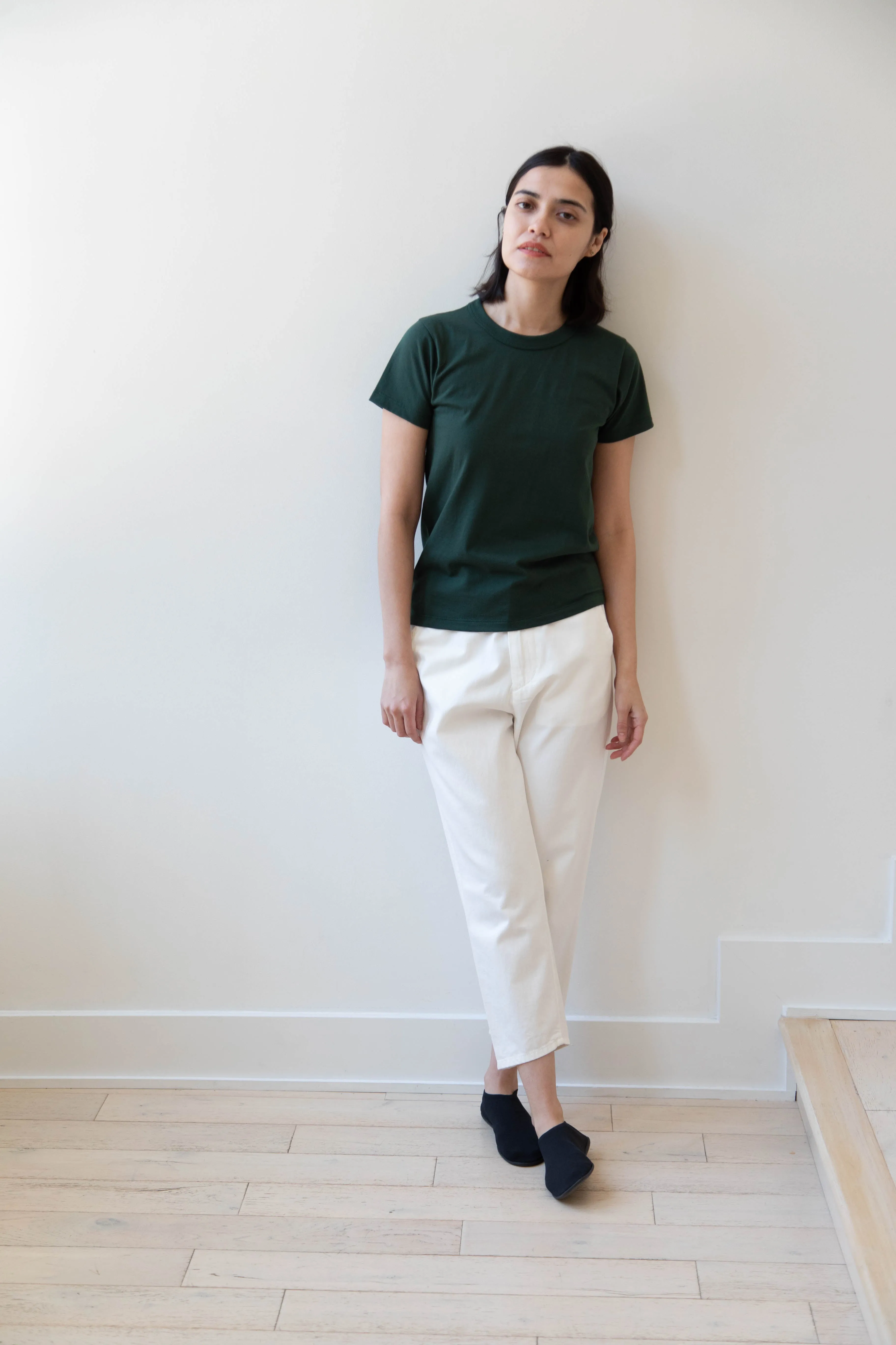 Pas de Calais | Recycled Yarn Denim Cropped Pants in White