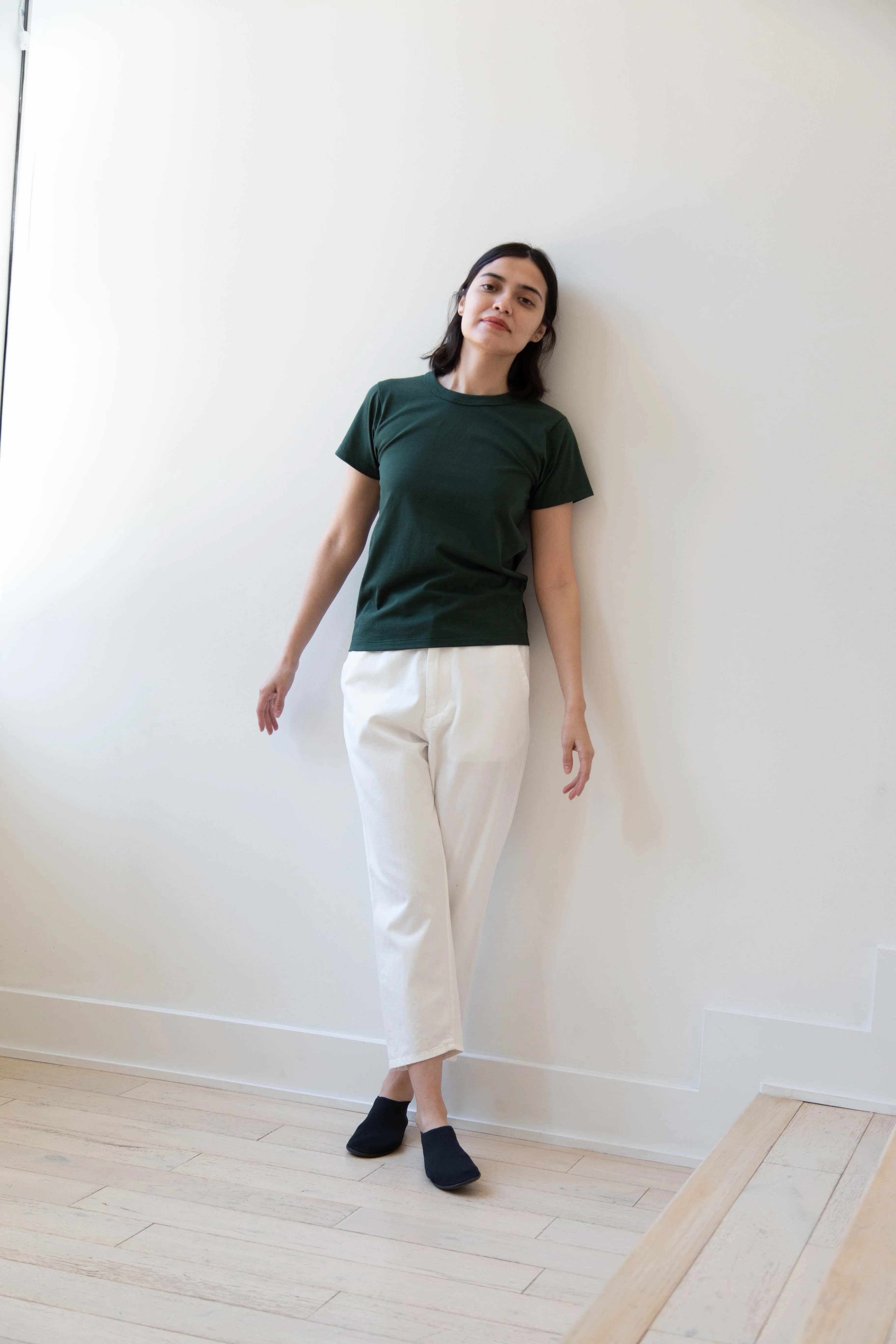 Pas de Calais | Recycled Yarn Denim Cropped Pants in White