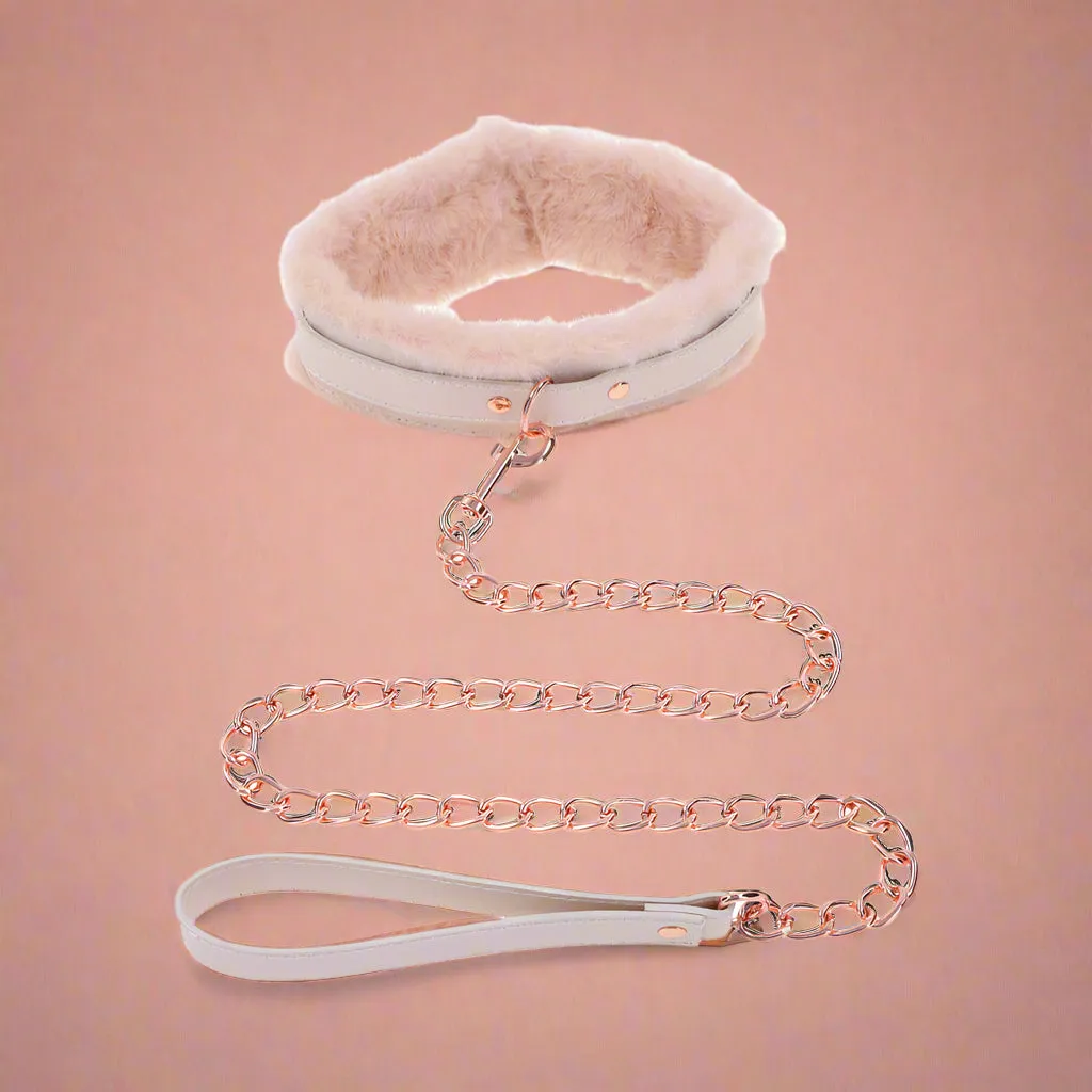 Peaches 'n Cream Fur Collar and Leash