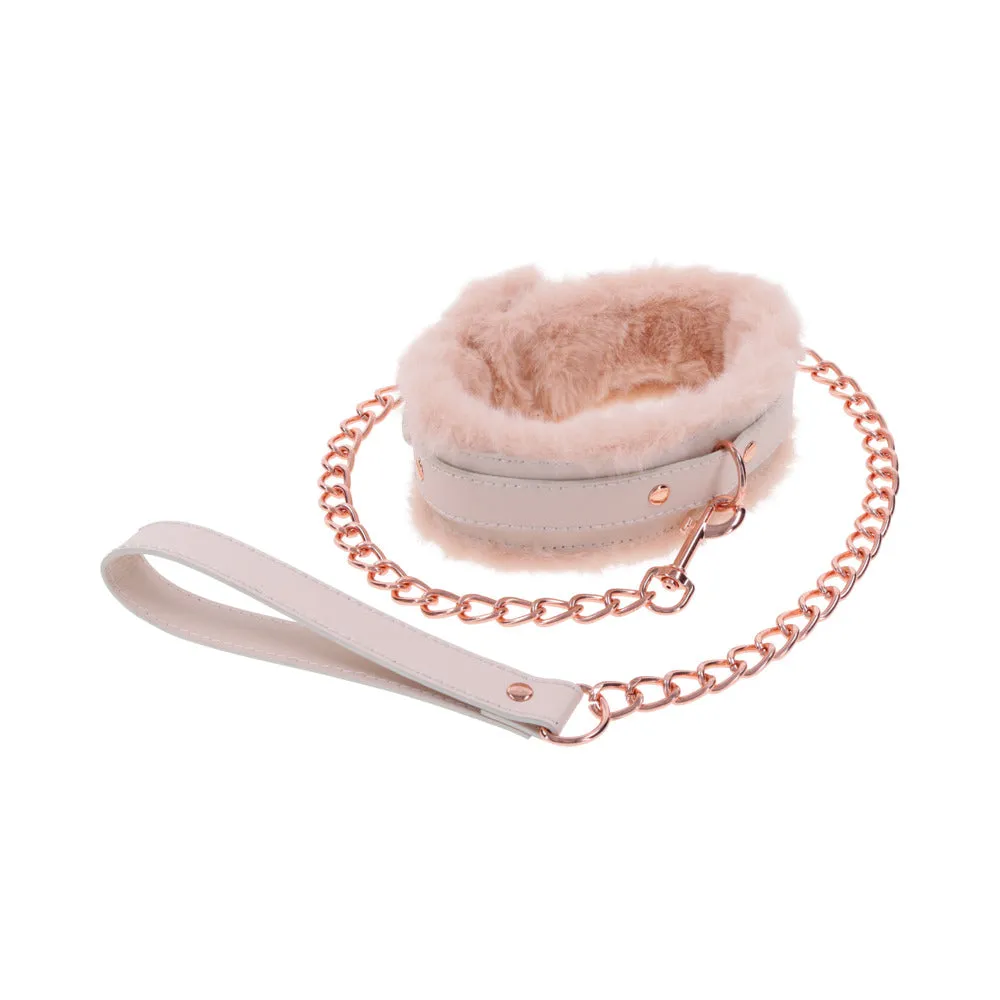 Peaches 'n Cream Fur Collar and Leash