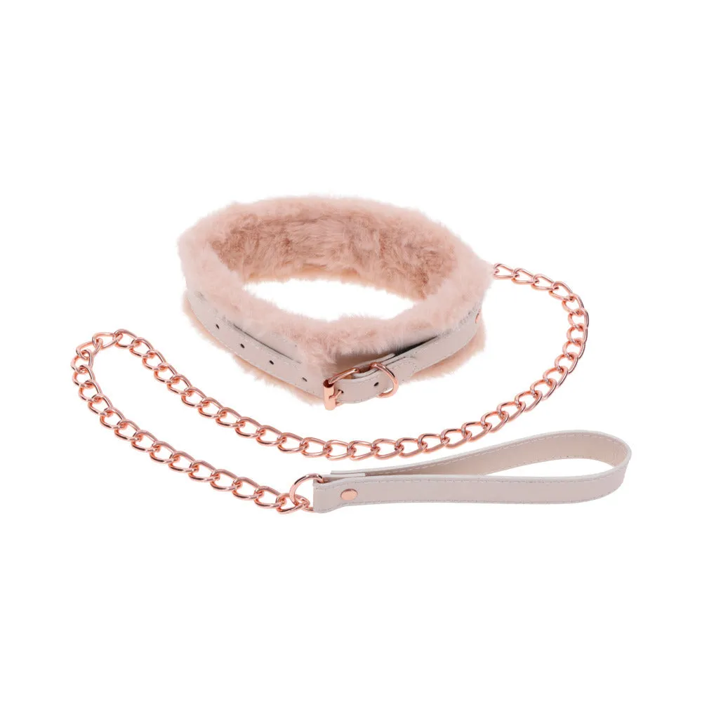 Peaches 'n Cream Fur Collar and Leash