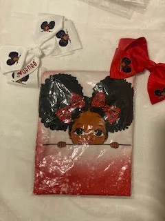 Peek a Boo Afro Puffs Shirt and Matching Bow Set