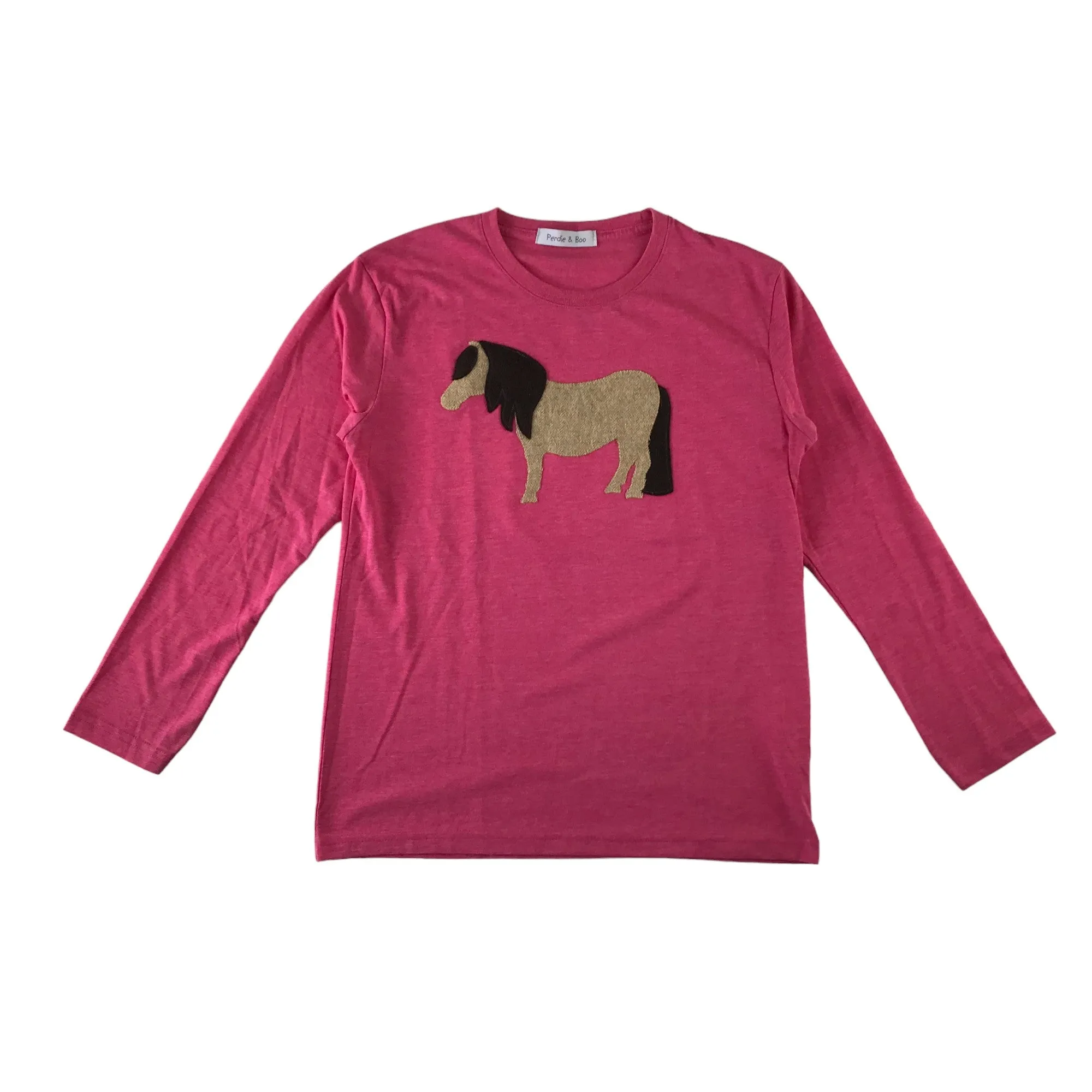 Perdie and Boo t-shirt 11-12 years pink long sleeve pony patch picture