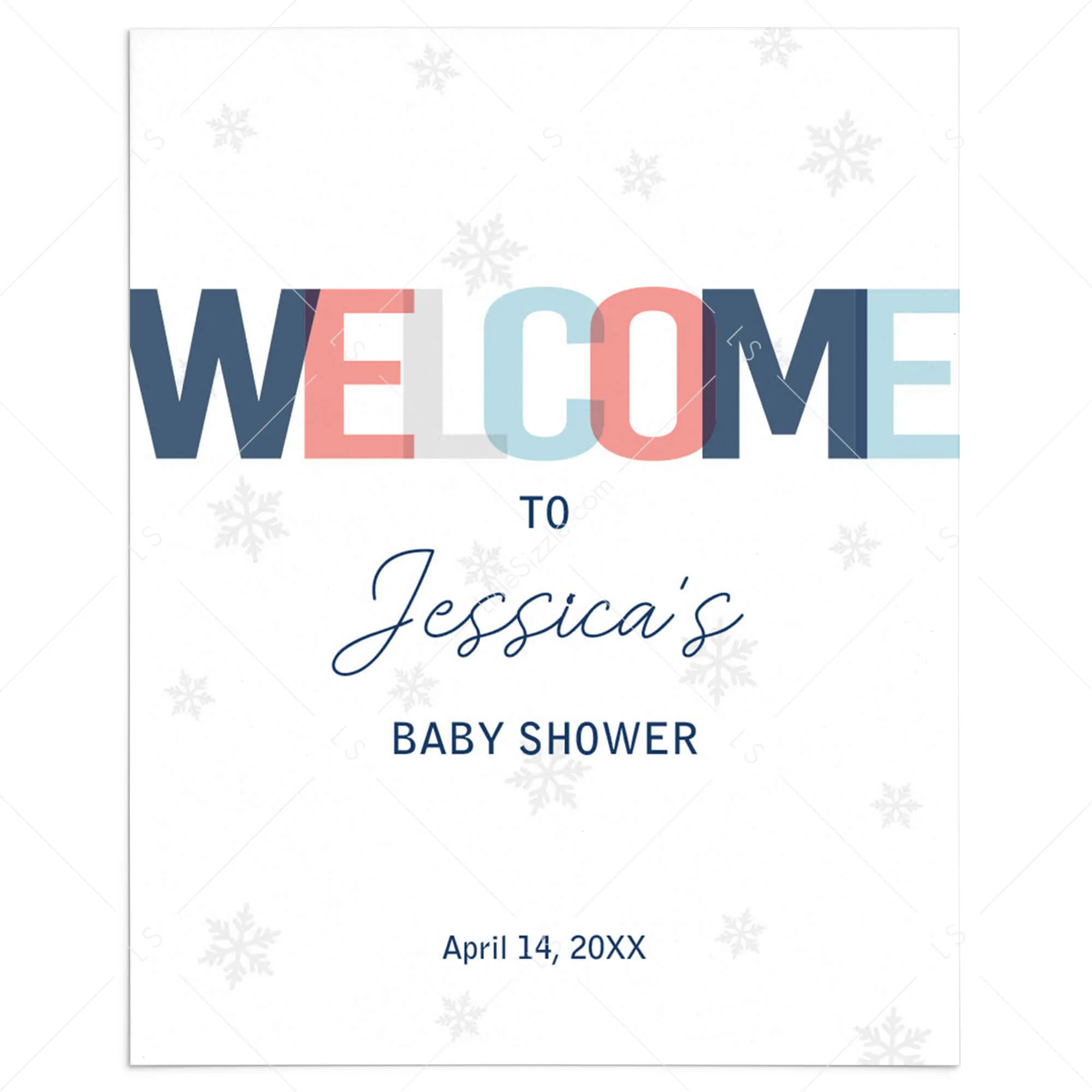 Personalized Winter Shower Welcome Sign