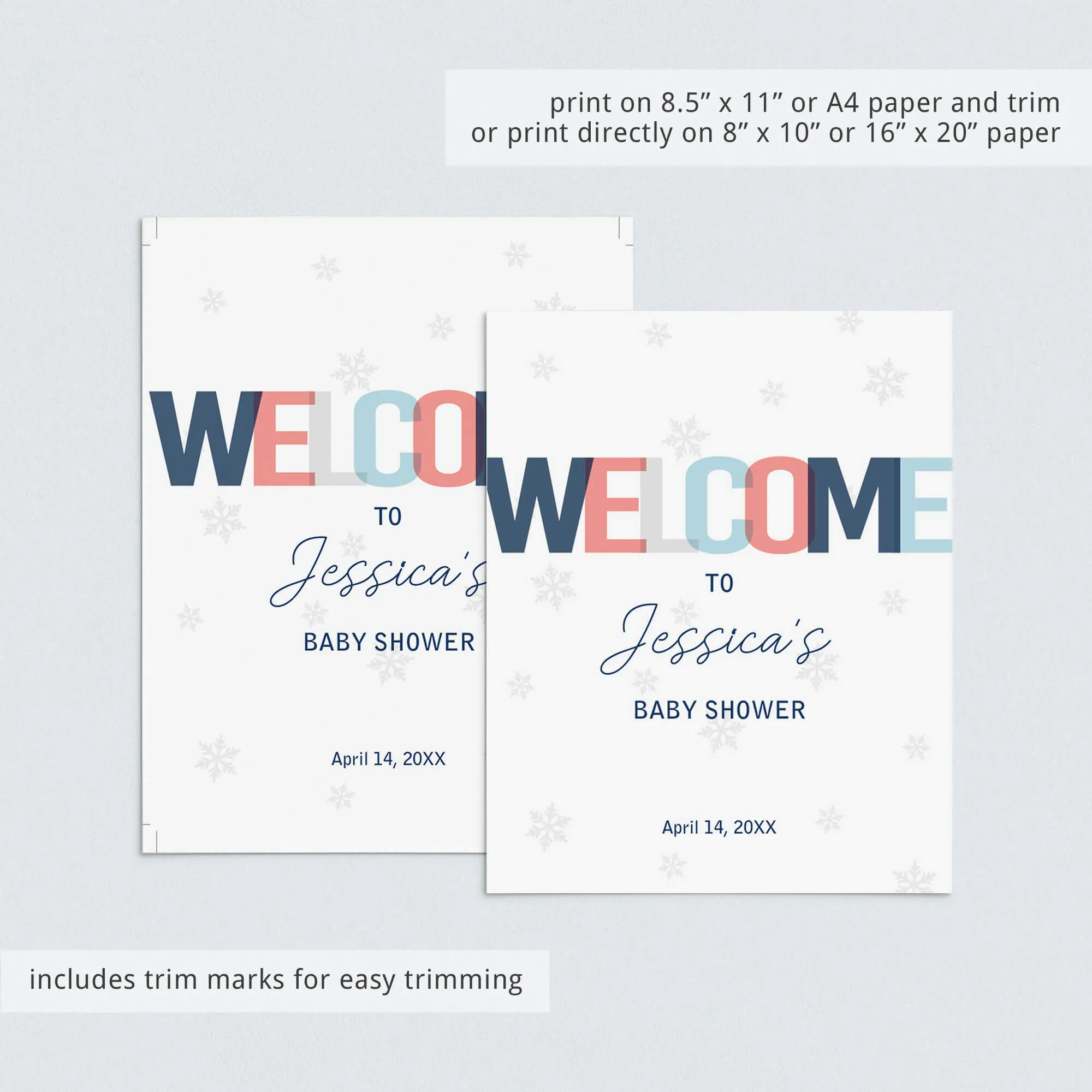 Personalized Winter Shower Welcome Sign