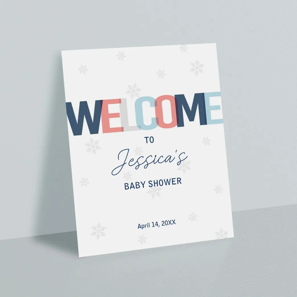 Personalized Winter Shower Welcome Sign