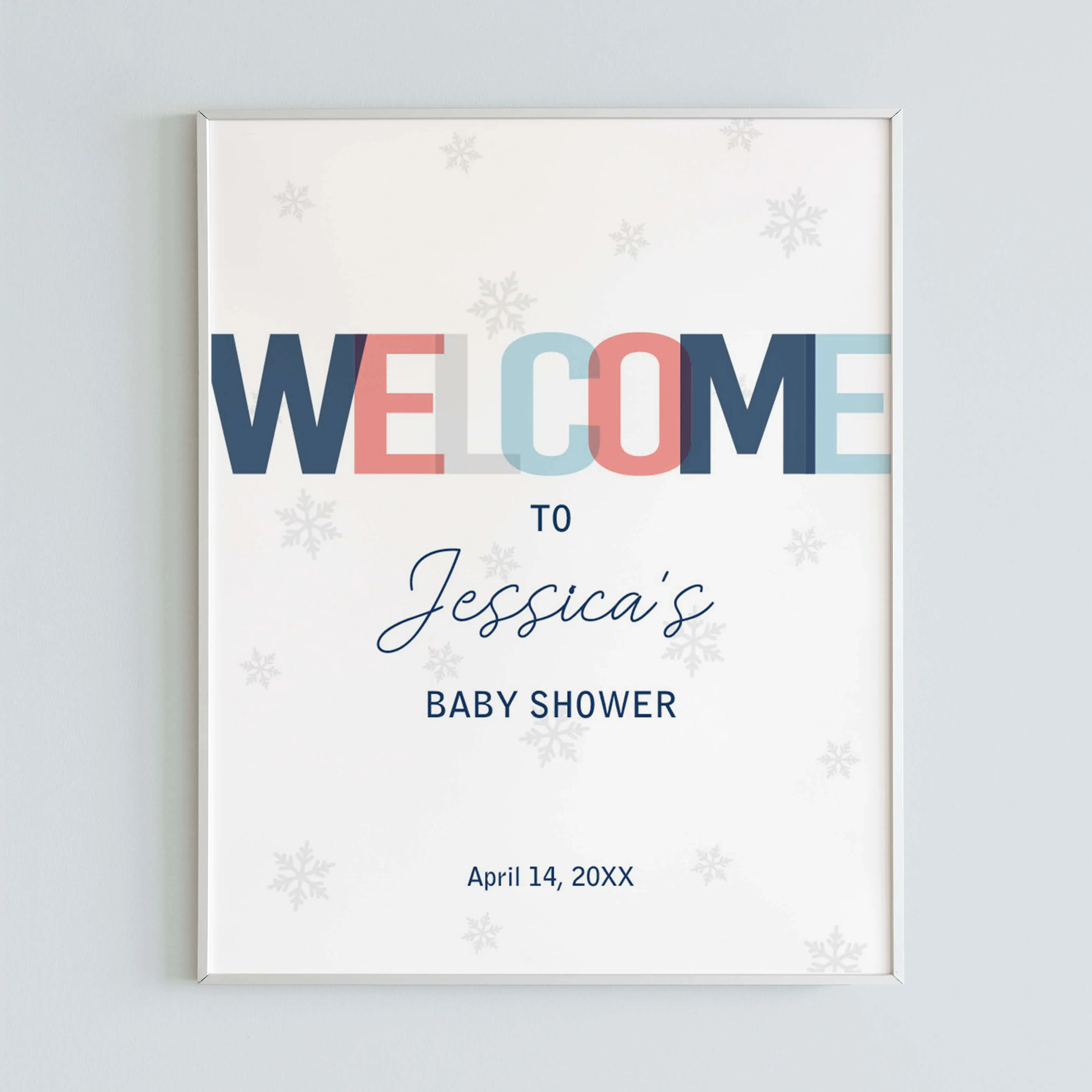 Personalized Winter Shower Welcome Sign