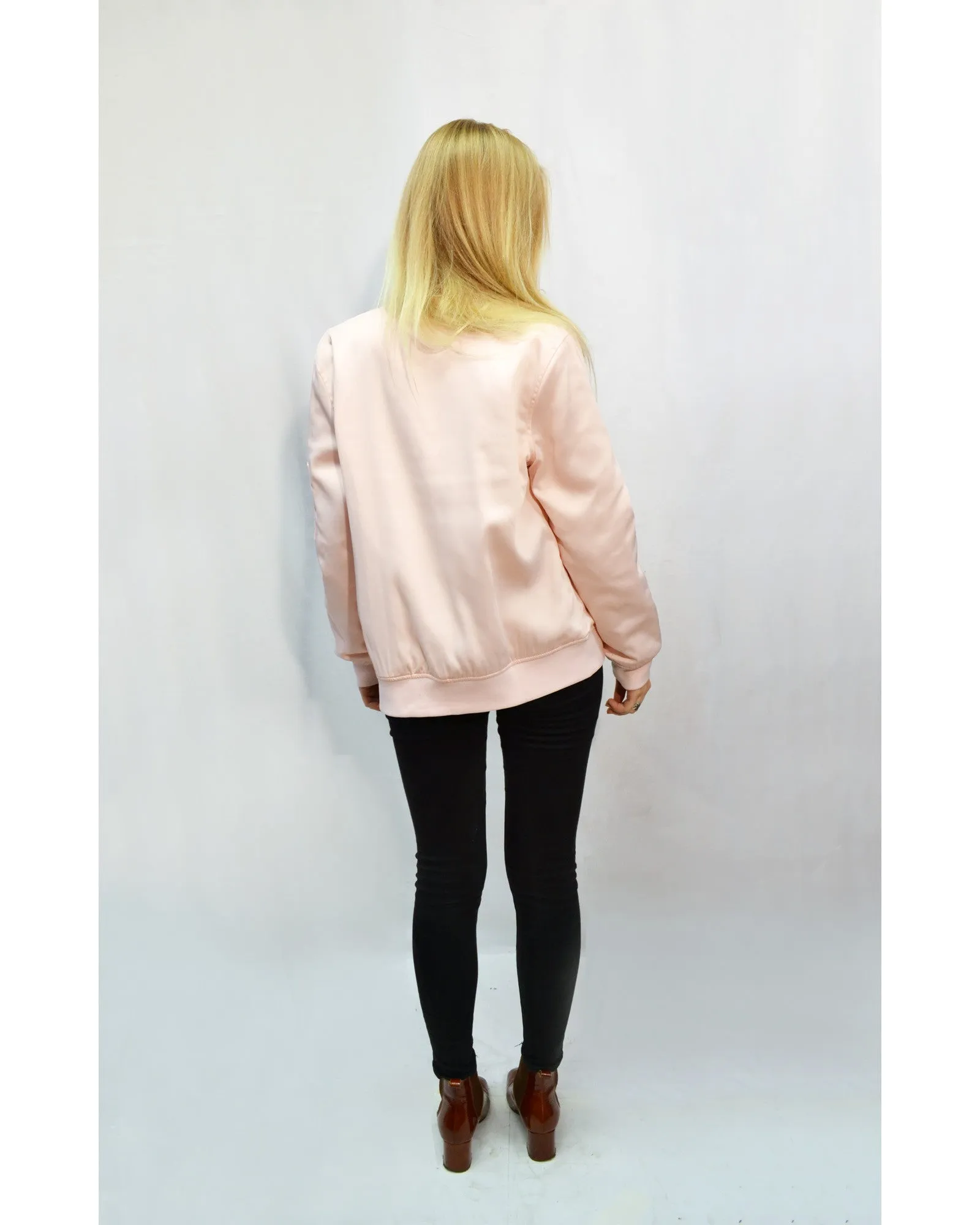 Pink Bomber Jacket with Quilt Lining