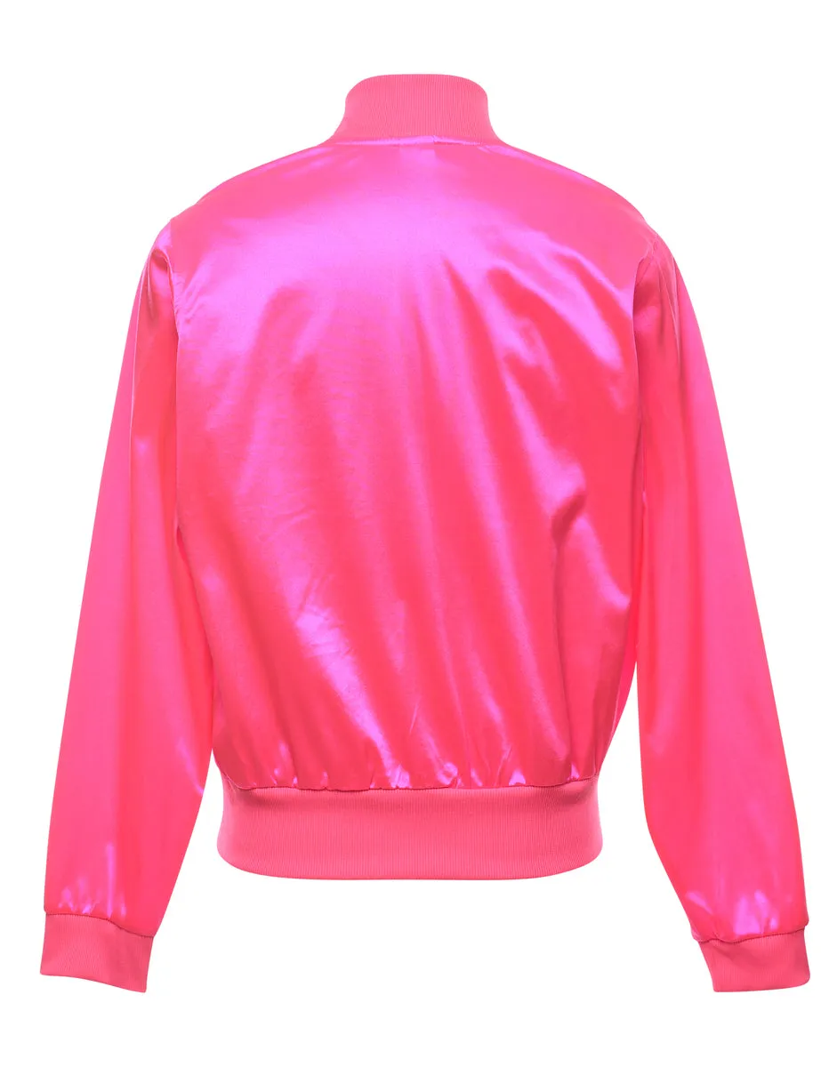 Pink Classic Zip-Front Bomber Jacket - M