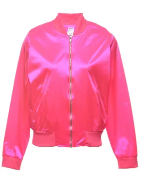 Pink Classic Zip-Front Bomber Jacket - M