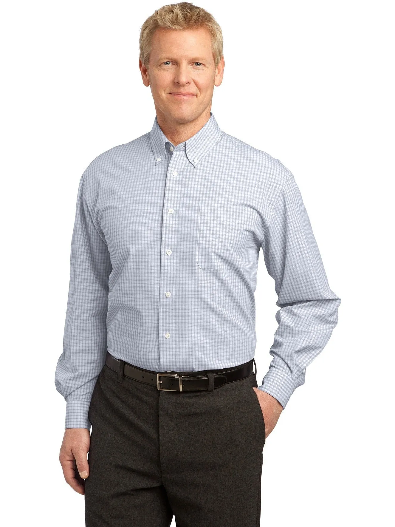 Port Authority Plaid Pattern Easy Care Shirt