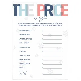 Printable Winter Shower Game The Price is Right