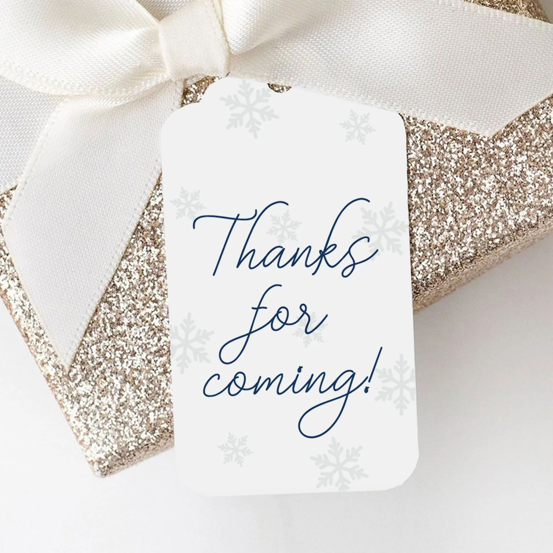 Printable Winter Thank You Tag with Snowflakes