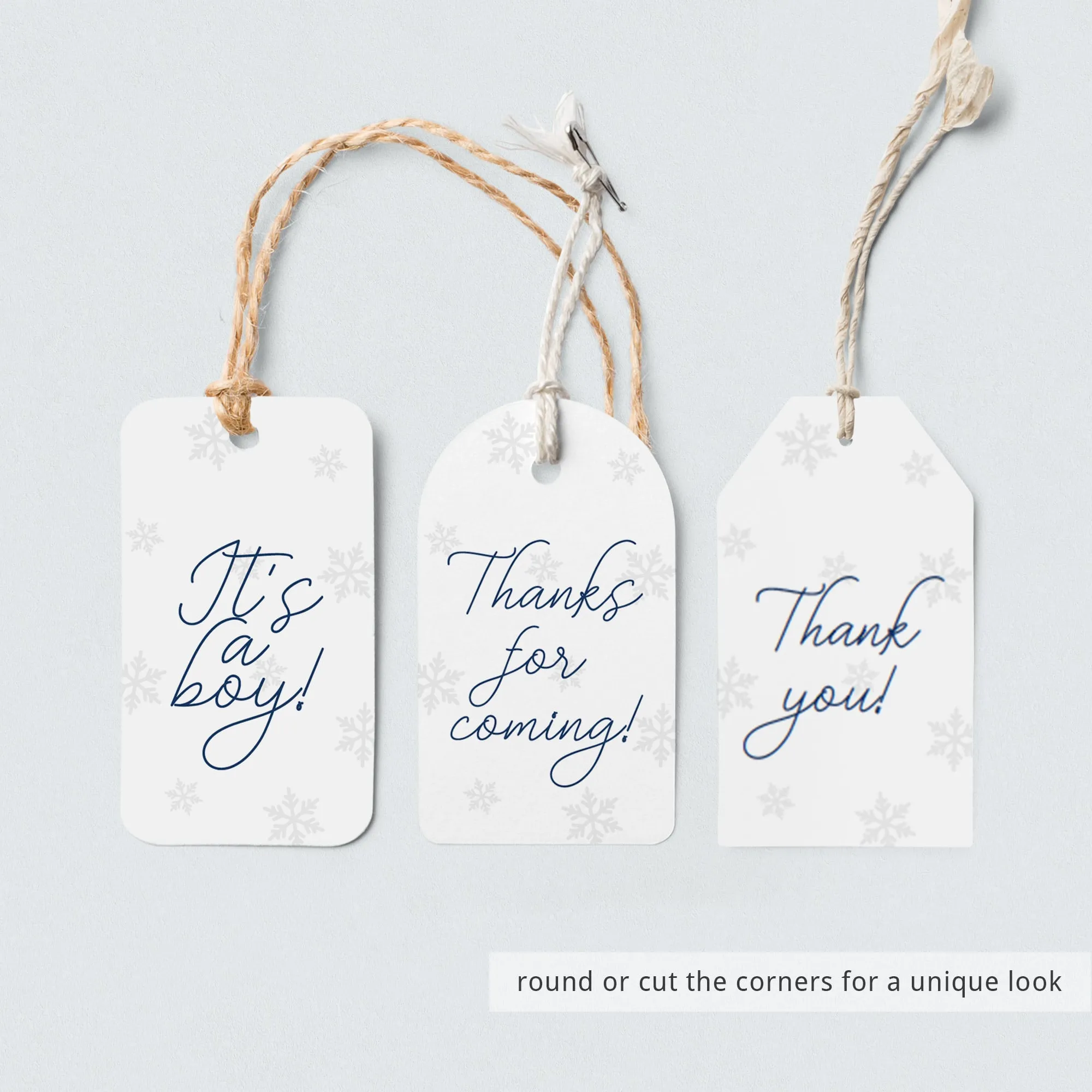 Printable Winter Thank You Tag with Snowflakes