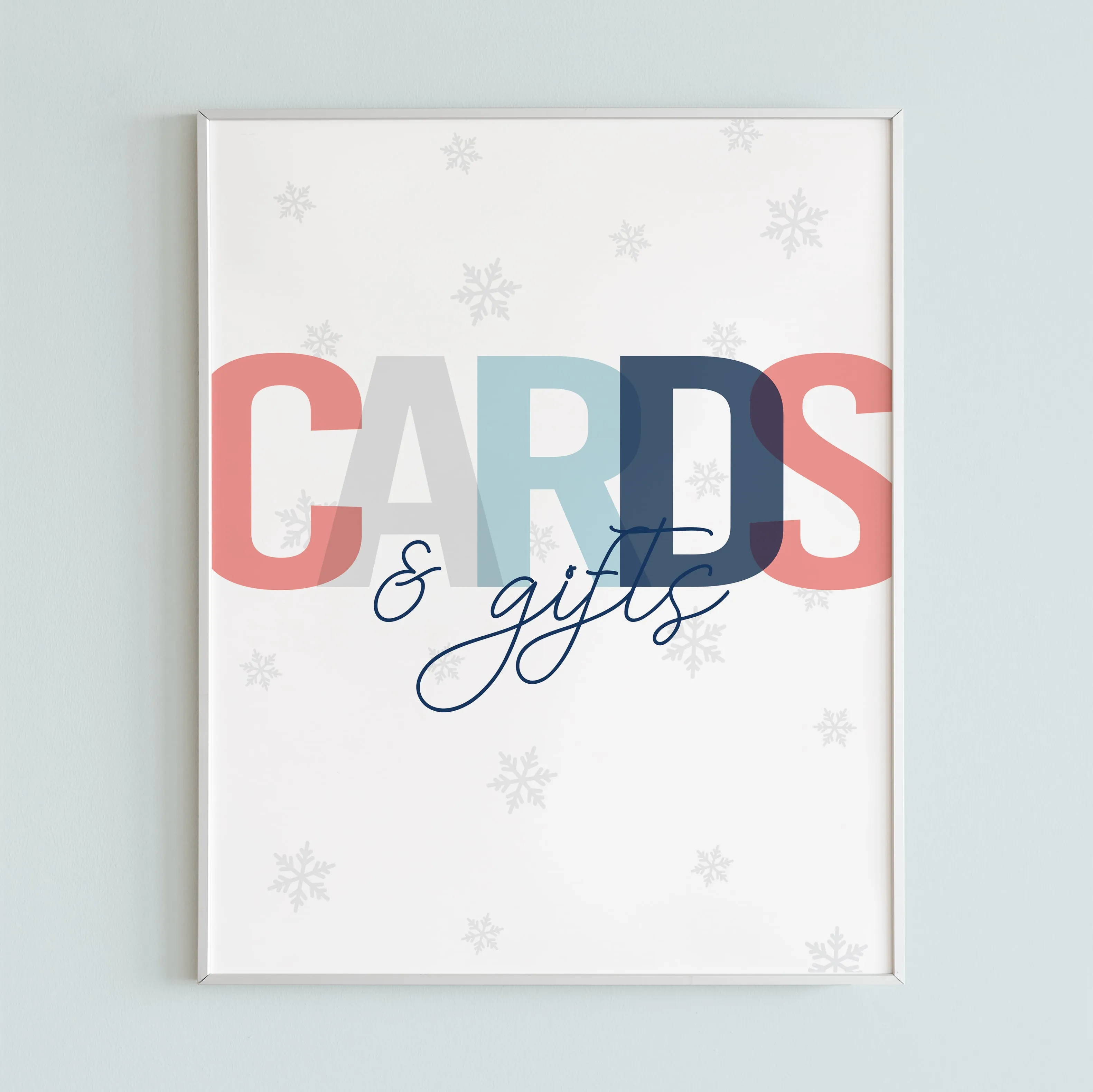 Printable Winter Themed Cards and Gifts Sign