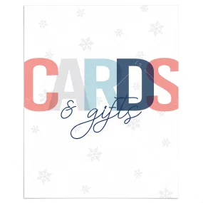 Printable Winter Themed Cards and Gifts Sign