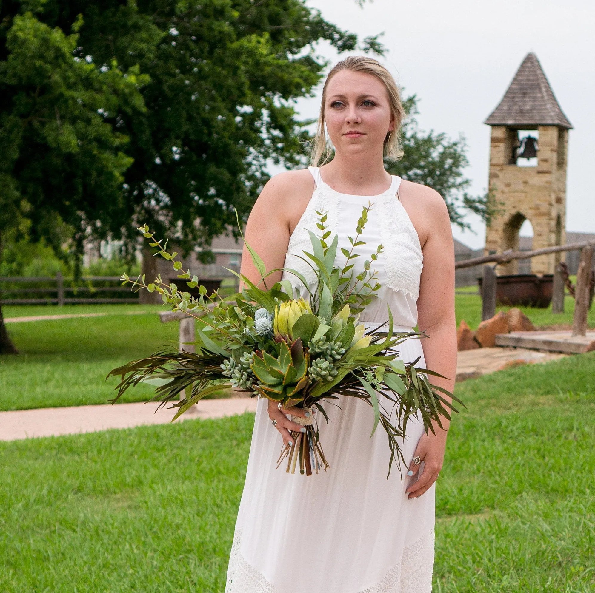 Protea and Succulent Greenery Bouquet