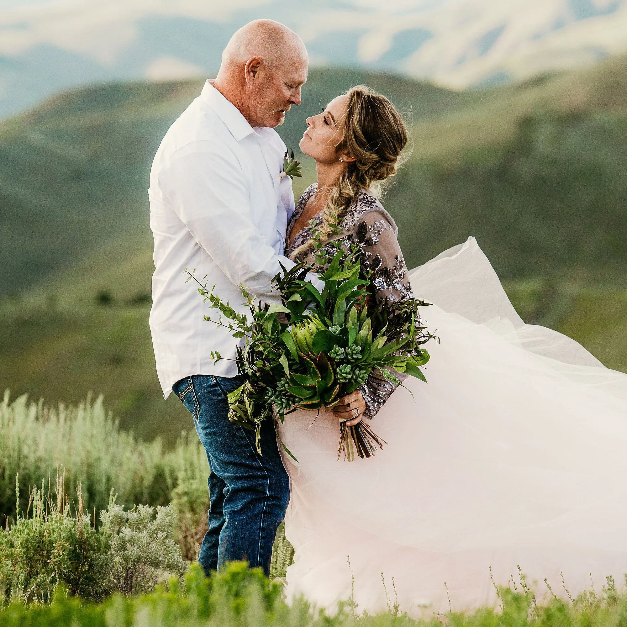 Protea and Succulent Greenery Bouquet