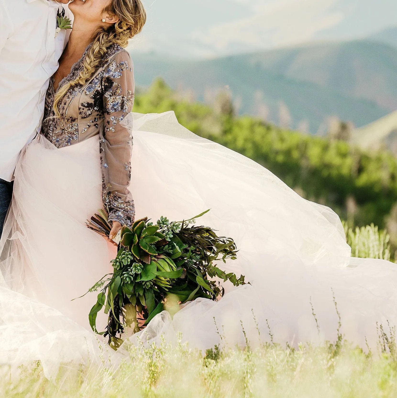 Protea and Succulent Greenery Bouquet