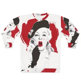 "Baby Jane Lipstick Sweatshirt - Hollywood Icon by Alejandro Mogollo"